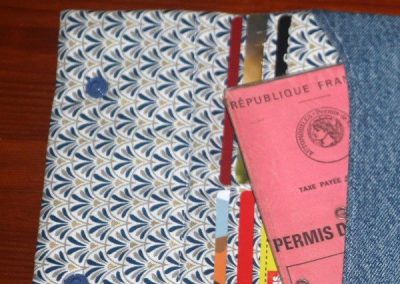 le chas kikou couture petite maroquinerie textile portefeuille ouvert