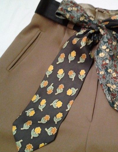 le chas kikou upcycling pantalon ceinture foulard 2